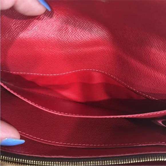 LV Damier Ebene colorblock Brown Red Wallet Louis Vuitton - Picture 6 of 12